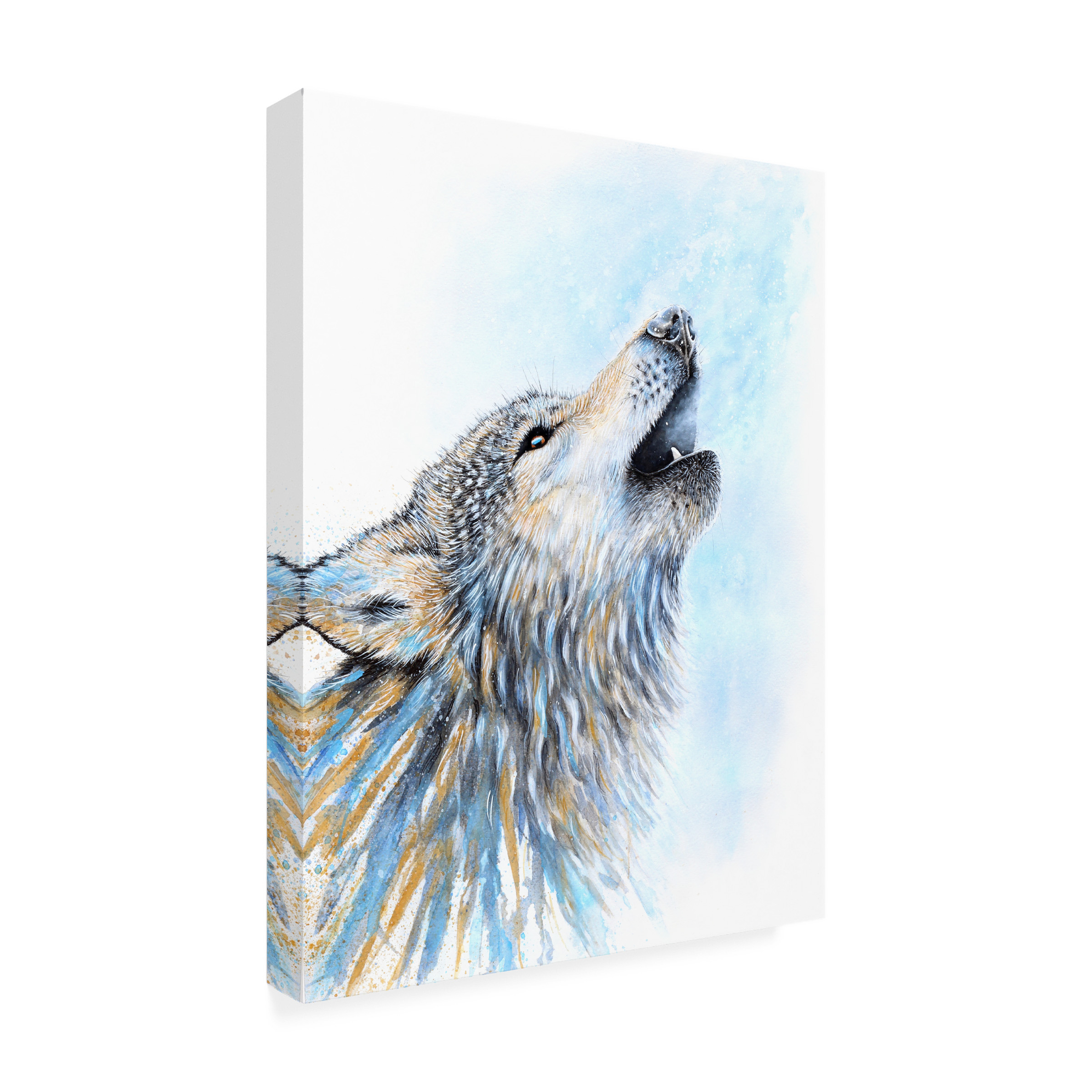 Trademark Fine Art 'Howling Wolf' Canvas Art by Michelle Faber