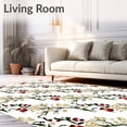 thumbnail image 2 of ODIKA 5'x7' Machine Washable Non-Slip Area Rug, Bountiful Apple Branch Floral Half Moon Accent High Traffic Rug with Pad, Red, 511491, 2 of 8
