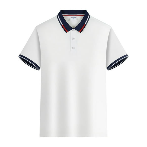 Cathalem Men's Fashion Polo Shirts Midweight Men's Shirt,White S