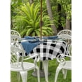 thumbnail image 3 of Outdoor Tablecloth with Umbrella Hole for Patio/Picnic/Party/Camping, Green Eucalyptus Leaves Waterproof Table Cloth Round Cover Washable, Black White Plaid Farmhouse Watercolor (Dia 60"), 3 of 8