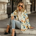 thumbnail image 4 of SCRAWLGOD Flowers Lounge Cardigans for Women Light Weight Sweatshirts for Women Casual Long Sleeve Women's Cardigan Sweaters Dressy Washable Sweater Cardigan Size L, 4 of 7