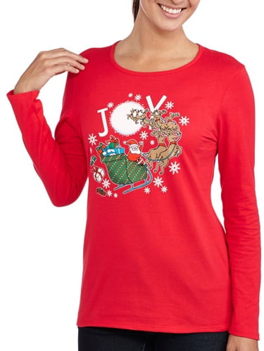 Women's Long Sleeve Graphic T-Shirt - Walmart.com
