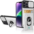 thumbnail image 1 of Funda con anillo deslizante para iPhone, carcasa con ranura para tarjeta de grado militar, 14, 13, 12 Pro Max, XR, X, 8, 7 Plus, SE Fivean unisex, 1 of 2