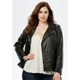 thumbnail image 6 of Roaman's Women's Plus Size Moto Leather Jacket, 6 of 6