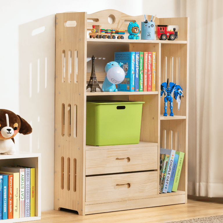 MoNiBloom Wood Standard Bookshelf, Open Bookcase, Books Toys Storage  Shelving Stand Rack for Home