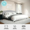 thumbnail image 3 of Martha Stewart Amelia King Upholstered Platform Bed with Curved Headboard and Cushioned Siderails, Wood Slat Foundation with No Box Spring Needed, Gray, 3 of 11
