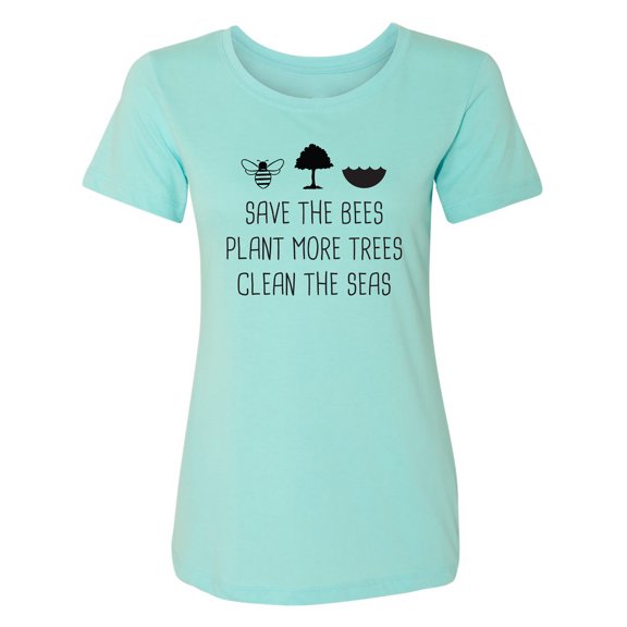 Save The Bees Plant More Trees Womens crewneck tee
