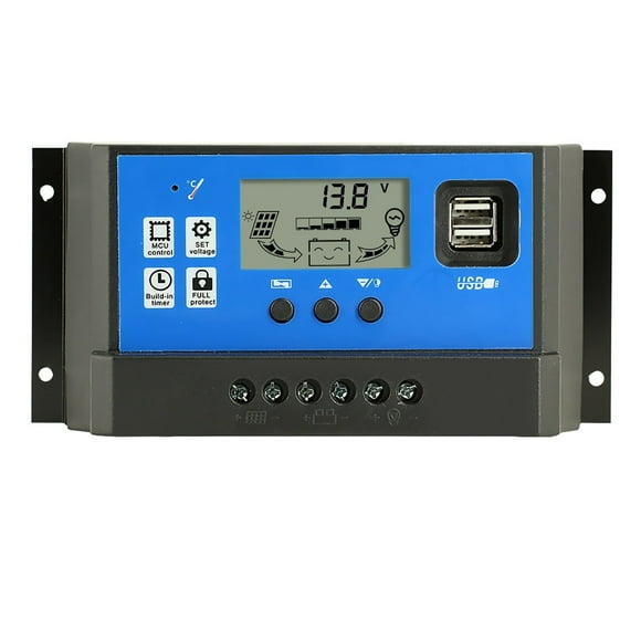 Solar Regulator 12V/24V 30A 20A 10A Solar Charger LCD Display Dual USB Output 5V ,Easy to Operate