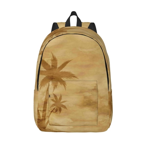 Defioc Retro Palm Tree for Canvas Backpack,Travel Rucksack Unisex Knapsack Laptop Backpack for Work & College -Small