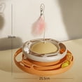 thumbnail image 2 of Cat Turntable Toy Interactive Funny Feather Circular Turntable Kitten Toys for Cats Kittens White Yellow, 2 of 5