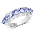 thumbnail image 1 of 1.68 Carat Genuine Tanzanite and White Topaz .925 Sterling Silver Ring QJ Model, 1 of 3