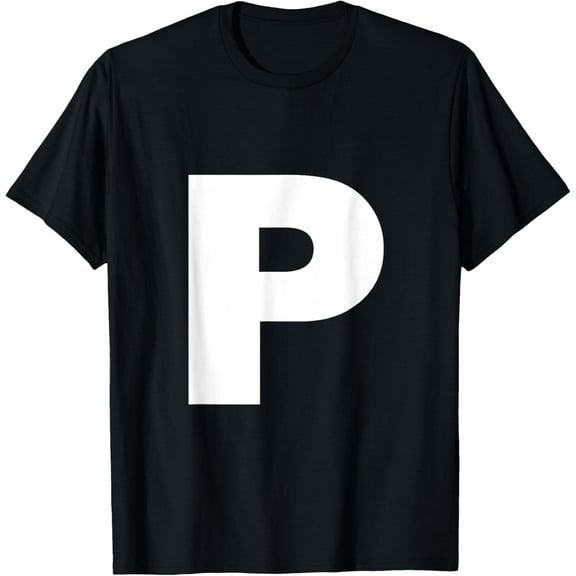 t-shirt Letter P Capital Alphabet Monogram Initial T-Shirt mens，black，women，funny，journey，Crew Neck, Short Sleeve,custom clothing patterns.gift