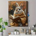 thumbnail image 4 of Qisvanset 12x16 Inch Window Reading Rabbit Canvas Wall Art, Whimsical Animal Cottagecore Style Home Decor, 4 of 8
