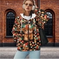 thumbnail image 6 of Yuyamidu Oversized Sweatshirt Highland Cow Sweatshirt Zip Up Hoodie Women Cute Sweatshirts Long Sleeve Oversized Casual Drawstring Drop Shoulder Sweatshirts Jacket with Pocket XL, 6 of 8