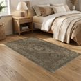 thumbnail image 2 of ODIKA 5'x7' Washable Area Rug Brown Olive Vintage Tone Retro Boho Medallion Design with Antique Floral Border for Guest Room, Lounge, Apartment, Non-Slip Low Profile, Stain Resistant, 2 of 7