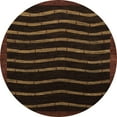 thumbnail image 1 of Ahgly Company Machine Washable Indoor Round Abstract Sangria Brown Area Rugs, 3' Round, 1 of 7