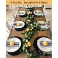 thumbnail image 4 of 13 Inch Round Placemats Set of 6, Black Snowman Christmas Non Slip Heat Insulation PP Table Mats, Gifts Xmas Tree Winter Snowflake Washable Place Mats for Kitchen Dining Party Table Decor, 4 of 7