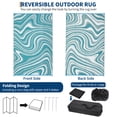 thumbnail image 7 of Hasoo 9' x 12' Blue/White Outdoor Rug for Patio Decor Waterproof Plastic Straw Modern Geometric Carpet PP Tube Woven Portable Camping Mat for Picnic Balcony, 7 of 7