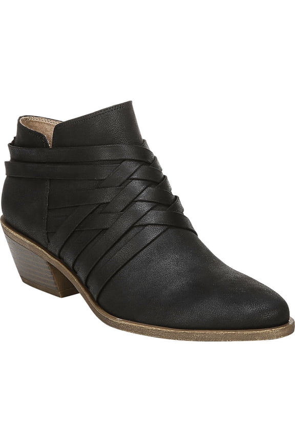 Womens Prairie Faux Suede Zipper Ankle Boots Black 5 Medium (B,M)