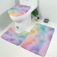 thumbnail image 2 of Soft Pastel Cloudscape Bathroom Rugs Sets 3 Piece,Toilet Cover Set,Absorbent Non Slip Bathroom Mats Sets with U-Shaped Contour Rug Toilet Rug Set, 2 of 5