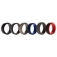 thumbnail image 1 of Juego de anillos escalonados de 2 capas de boda de silicona - Negro por ROQ para hombres - Anillo de 6 x 9 mm, 1 of 1