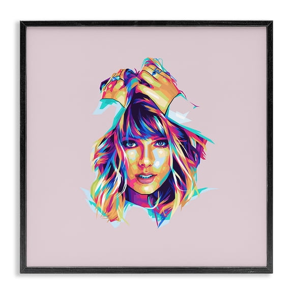 Stupell Industries Eclectic Abstract Pop Star Black Framed Giclee Art, 12 x 12, by Birch&Ink