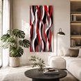 thumbnail image 2 of Canvas Wall Art, Red Stripe Framed Canvas Prints for Hallway Bedroom, Grey White Ombre Geometric Modern Abstract Oversized Gallery Wrapped Wall Decor for Home Office, Gifts, 24"x48" Ship Next Day, 2 of 9