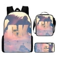 thumbnail image 1 of Mochila con estampado de Godzilla, juego de 3 piezas, mochila para portátil de 17 pulgadas, mochila escolar, mochila de viaje multifuncional unisex, 1 of 5