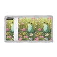 thumbnail image 2 of JIALIOU Nylon Trifold Card Wallet with ID Window Zipper Pocket for Men Women Teen Cartoon Frog Sit in Meadow Of Flower, 2 of 7
