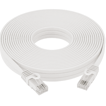 SANOXY 25ft Cat6a UTP Ethernet Patch Cable – Snagless 24AWG Bare Copper, White