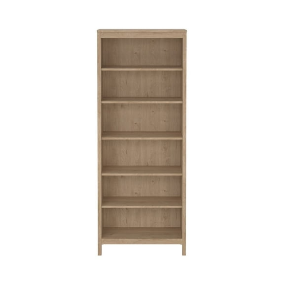Tvilum Madrid Adjustable 6 Shelf Bookcase, Open Storage Home Office Bookshelf for Adults, Jackson Hickory