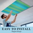 thumbnail image 5 of 3 Pack Blue Green Gradient Fluorescent Light Covers for Ceiling Lights Color Striped Ombre Modern Minimalist Art Magnetic Ceiling Light Covers Overhead Light Filters for Office Classroom Home, 5 of 9