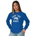 thumbnail image 3 of Save the Winos Rhinoceros Wine Lover Women Plus Size Long Sleeve Graphic Tee Brisco Brands 3X, 3 of 4