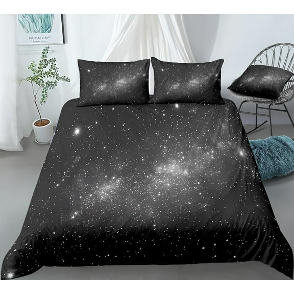 REALIN Galaxy Cosmic Print Bedding Night Sky Starry Sky Themed Duvet Cover Set Girl Boy Kids Bed Sets 3/4PCS Quilt Covers/Sheets/Pillow Shams,Twin/Full/Queen/King