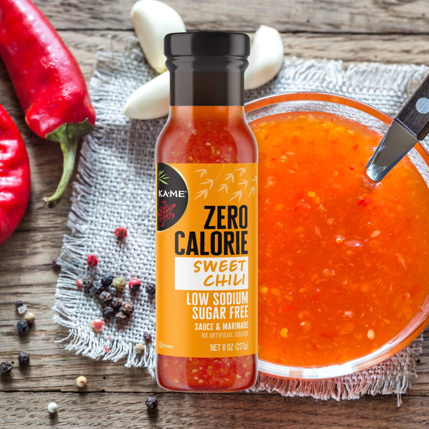 (2 pack) KA-ME Zero Calorie Sugar Free Low Sodium Sweet Chili Sauce and Marinade, 8oz