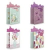 Pack of 4 Medium Mother's Day Gift Bags. Assortment of Foil and Glitter Embellishments