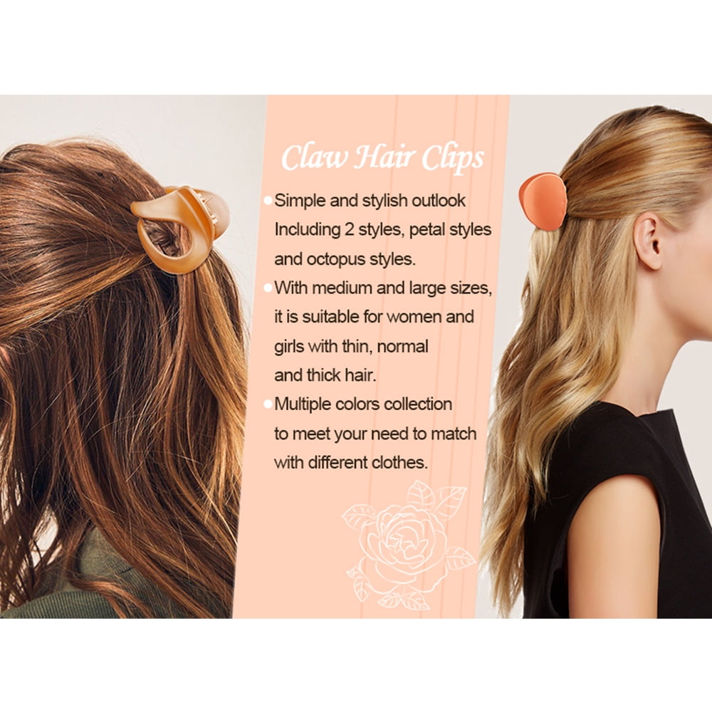Hair Clips for Women -8pcs Hair Claw Clips Non slip Hair Clips for Thin Hair,  Cute Hair Clips Hair Claws Hair Jaws Claw Hair Clips, 8 Color - Walmart.com