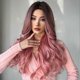thumbnail image 1 of Synthetic Wig Pink Curly Wavy Wig Long Hairpiece, 1 of 5