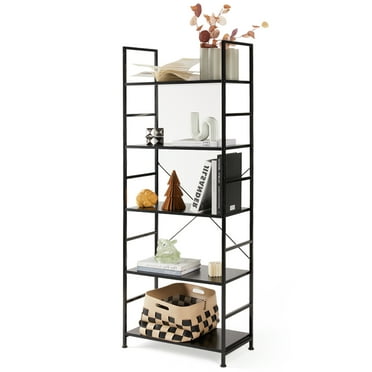 CONCETTA 5 Tier Bookshelf, Home Office Bookcase Shelf Storage Organizer, Modern Book Shelf for Bedroom/Living Room/Home Office, Matte Black