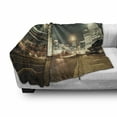 thumbnail image 3 of City Soft Flannel Fleece Blanket, Shanghai Lujiazui Finance and Trade Zone of the Modern City Night View, Cozy Plush for Indoor and Outdoor Use, 50" x 60", Charcoal Grey Multicolor, by Ambesonne, 3 of 6