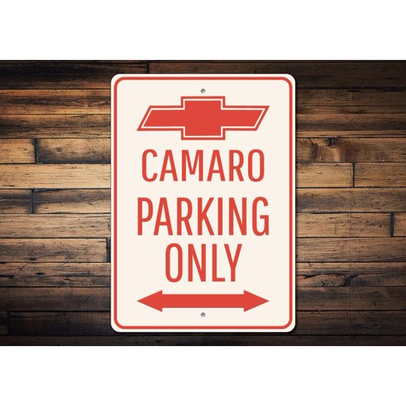 Camaro Parking Only Novelty Decor, Metal Wall Sign - 10x14 Inches