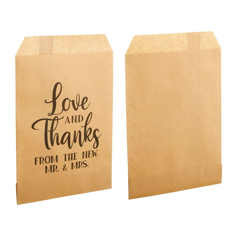 100 Pack Kraft Paper Party Favor Decorative Treat Bags for Wedding Party - Brown