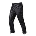 thumbnail image 1 of Pantalones largos para hombre, estilo punk, retro, gótico, casual, de cuero, de color liso, 1 of 8