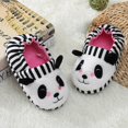 thumbnail image 2 of Pantuflas de peluche de panda rayado, talla 26/27, cálidas de algodón para niños de 1 a 6 años, regalos de Navidad para niños, pantuflas de interior de piel de dibujos animados, 2 of 5