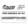 thumbnail image 2 of DOWN CUT Router Bit, 1/4 Cutting Diameter, 1/4 Inch Shank, Premium Solid Micro Grain Carbide, Spiral Plunge, 2 Flute, Flat Cutting Face, CNC Router Pro-Series Item AC-141., 2 of 3