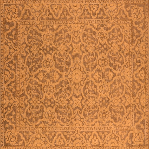 Ahgly Company Indoor Square Oriental Orange Industrial Area Rugs, 4' Square