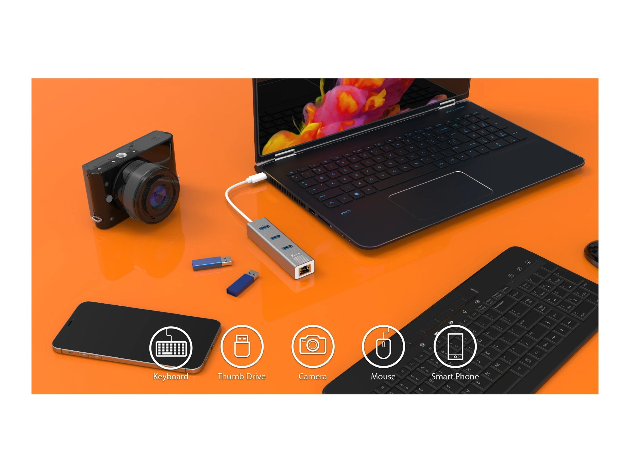 j5create 3-Port USB Type-C Hub Space Gray (JCH474)