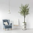 thumbnail image 2 of Artificial Tree in Geometric Pattern Planter, Fake Olive Silk Tree for Indoor and Outdoor Home Decoration - 60" Overall Tall (Plant Pot Plus Tree), 2 of 5