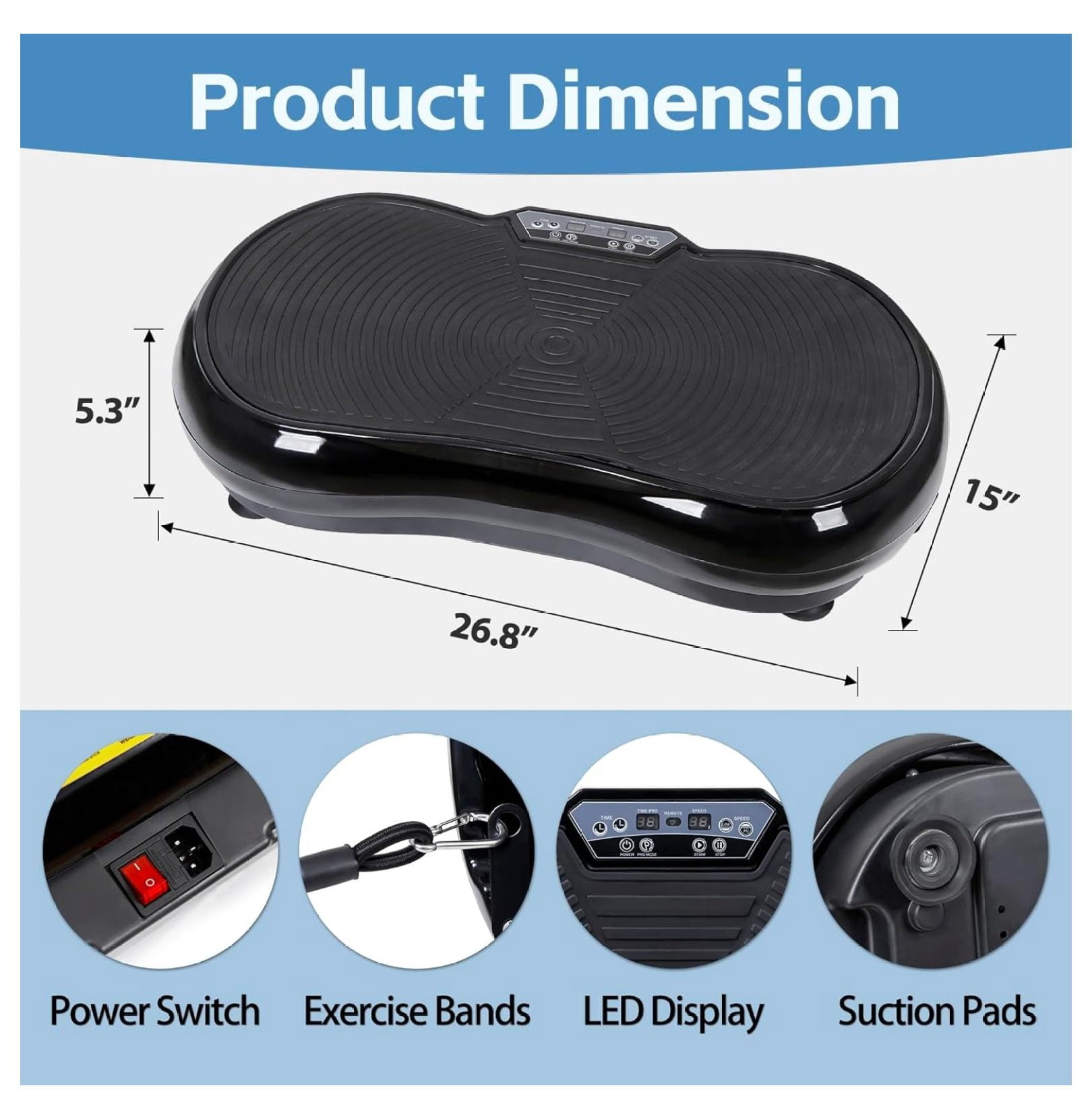 SONGMY Vibration Plate Exercise Machine - Whole Body Workout Vibration Platform for Weight Loss & Toning, Home Gym Fitness Equipment