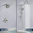 thumbnail image 2 of 10 Inch Rain Shower Head with Handheld System, 24" Drill-free Slider Bar with Low 3-Way Diverter for Easy Reach, 4 Setting Handheld Spray with 5Ft Stainless Steel Hose - Brushed Nickel, 2 of 4